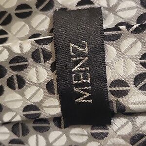 MENZ Elegant Circle Pattern Men's Neck Tie - Black and White